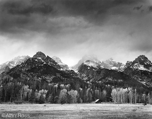"Cabin, Grand Tetons" fine print by Alan Ross, at Sun to Moon Gallery