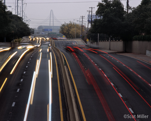 Photograph of the Margaret Hunt Hill Bridge, Dallas, TX by Scot Miller, fine prints available at Sun to Moon Gallery