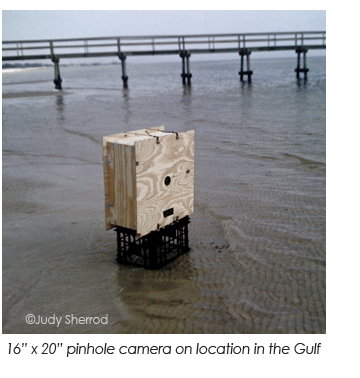 Pinhole camera on location in the Gulf